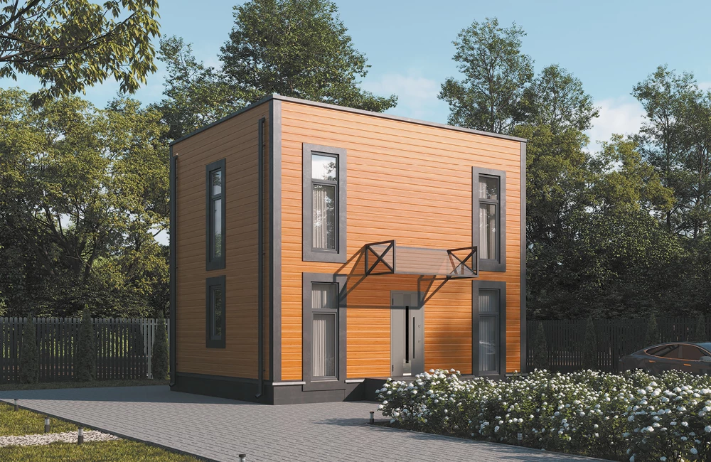 Двухэтажный модульный дом под ключ Быстровозводимый дом LIGHT 88